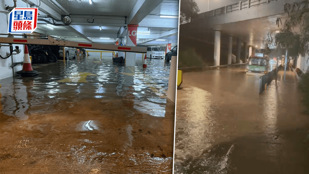 黃雨襲新界北 上水打鼓嶺多處嚴重水浸 車輛被困