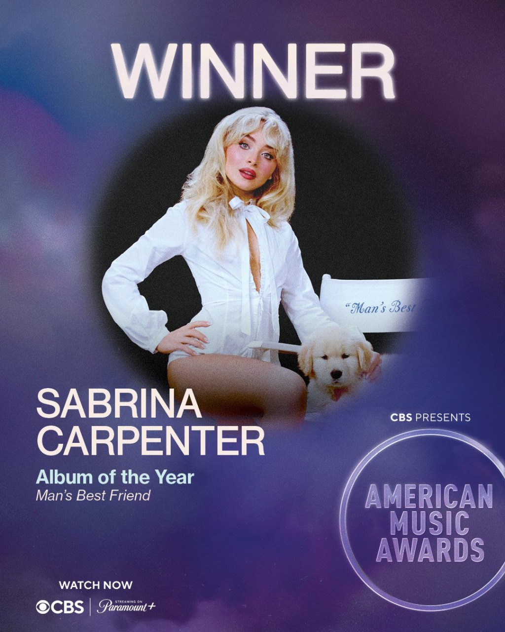 Sabrina Carpenter同樣捧走三座獎項。