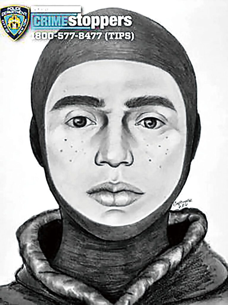市警發佈涉案嫌犯的素描畫像通緝。 NYPD