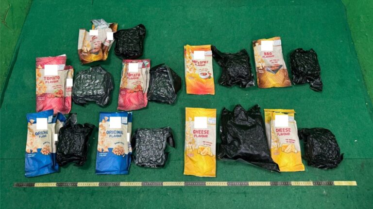 海關機場截查 薯片包裝藏90萬元大麻花 31歲男旅客被捕