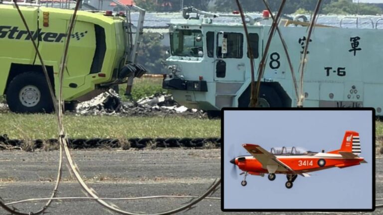 台灣岡山基地T-34教練機墜毀 兩名空軍中校殉職