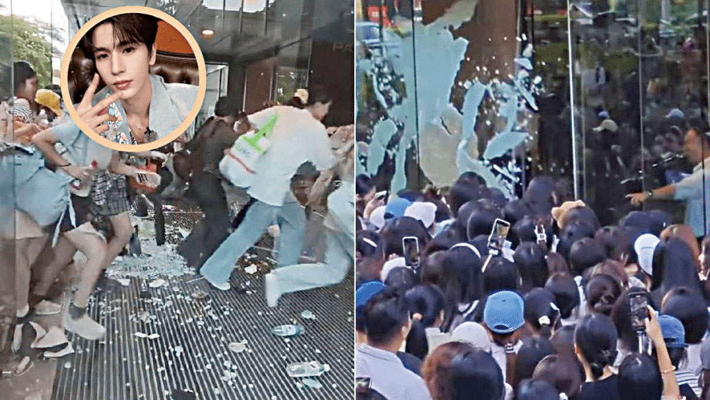 現場地面散落大量玻璃碎屑。網上圖片