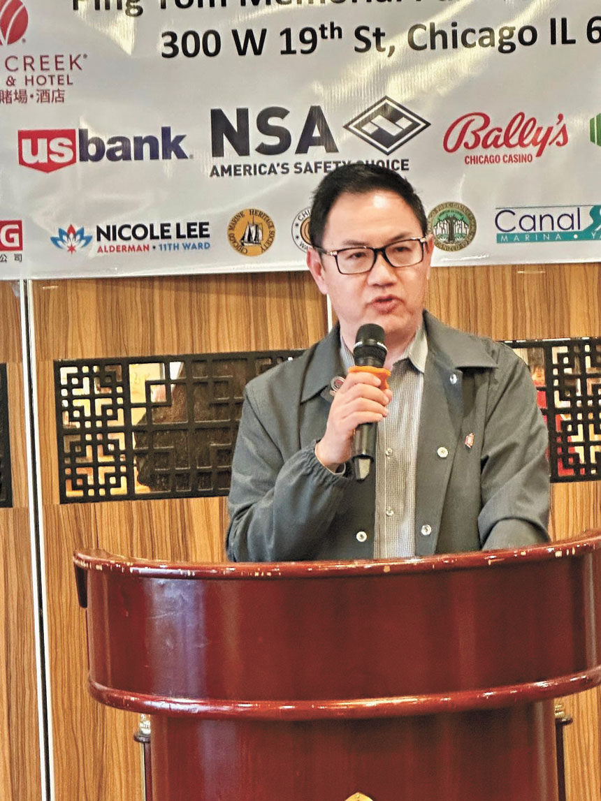 華商會會長李建明聲稱龍舟賽不僅是體育盛會、更能弘揚中華文化傳統、凝聚社區團結力量。 梁敏育攝
