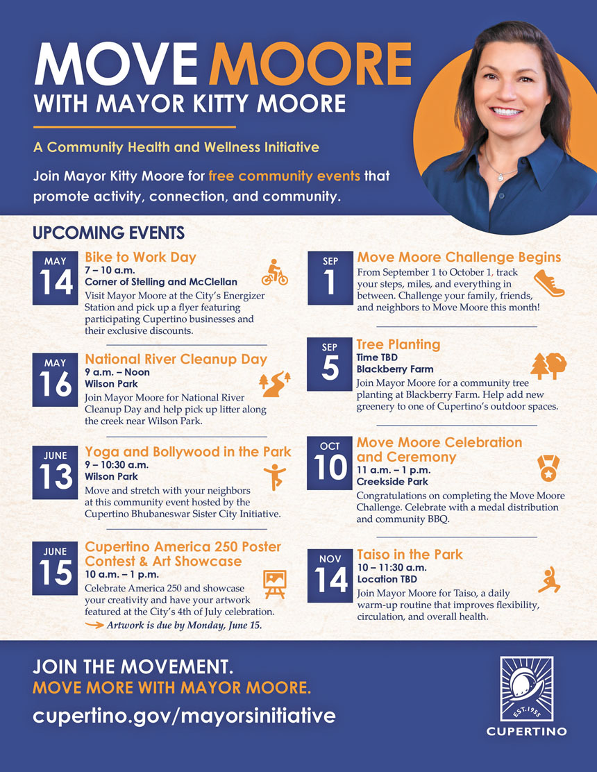 古市市長摩爾（Kitty Moore）推動「Move Moore」社區健康倡議系列免費活動。市府網站