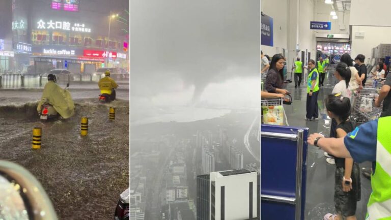 深圳灣現水龍捲 龍華暴雨成災 山姆超市嚴重水浸