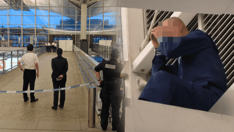 內地男子危坐香港機場離境層天橋 警方談判專家到場游說