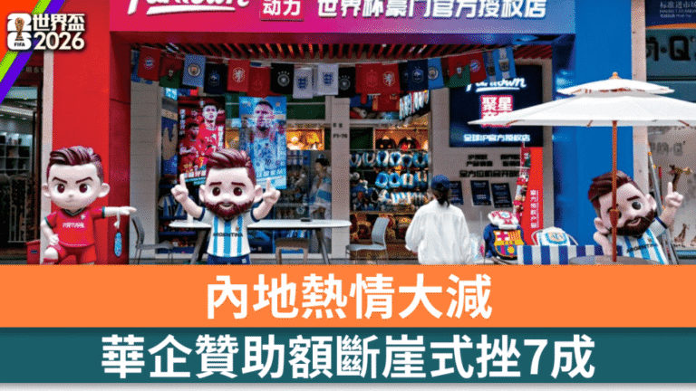 世界盃2026｜中國企業贊助額大幅減少 僅三間企業參與