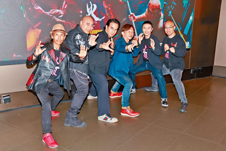 ■（左起）主要演員雅彥‧魯伊安、黎唯、林科燈、導演谷垣健治、謝苗及監製許學文齊亮相首映禮。