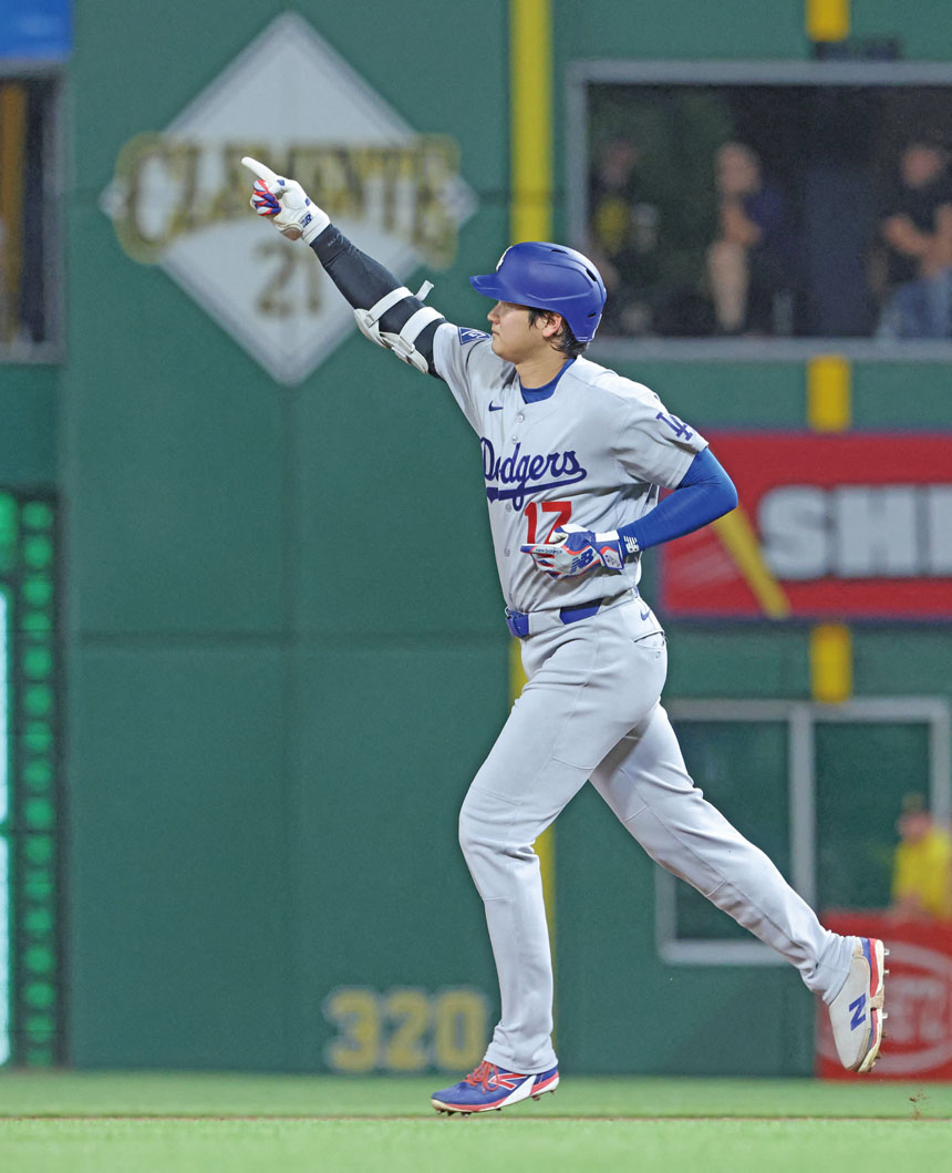 大谷全壘打追分，也沒能成為道奇的救世主。美聯社