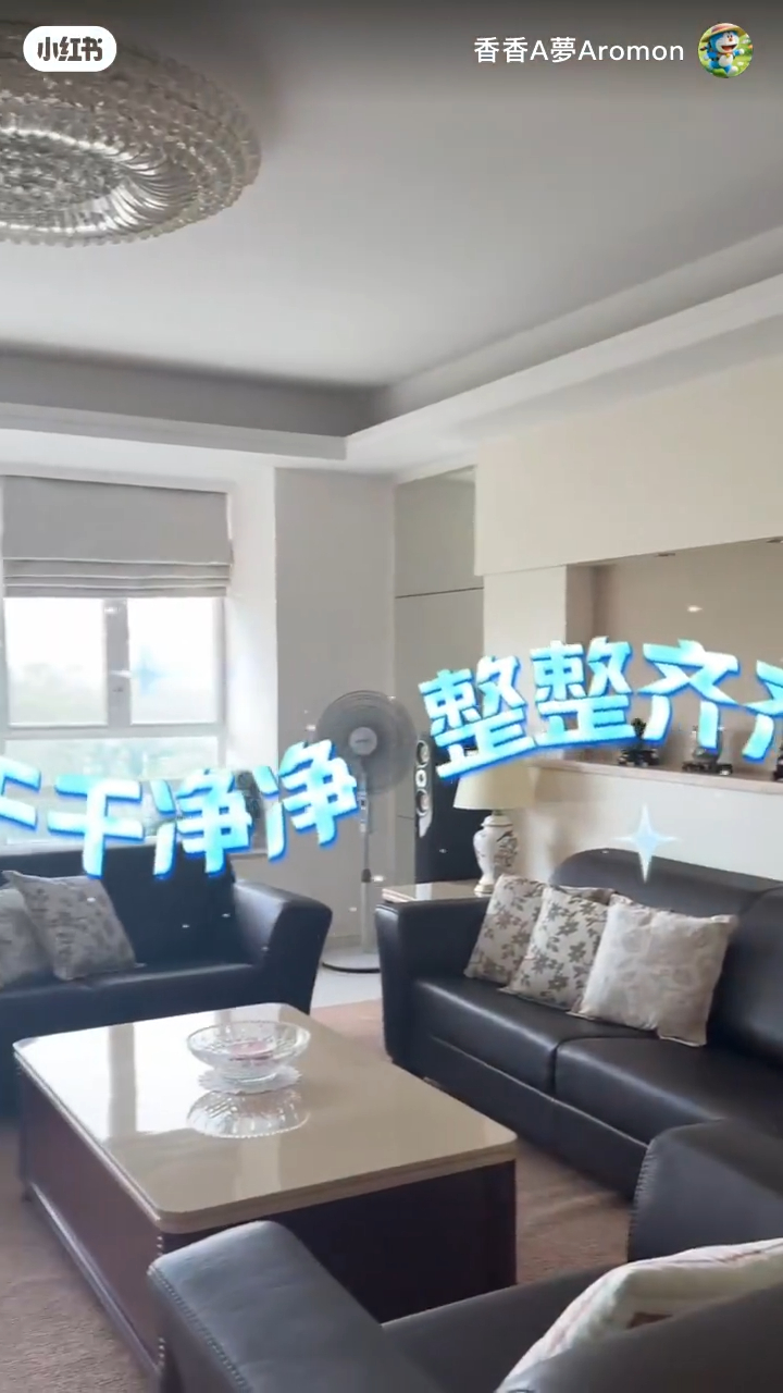 韓馬利的客廳相當寬敞，走簡約風格。