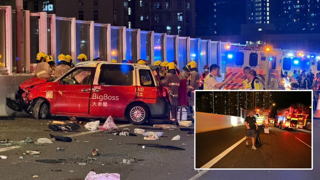 青沙公路致命車禍 的士兩乘客拋出車外身亡 客貨車司機涉危駕被捕