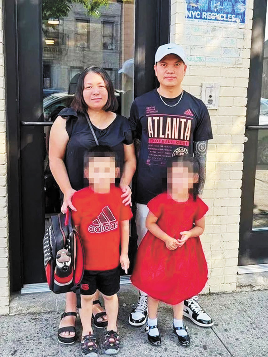 死者和丈夫以及一對兒女。