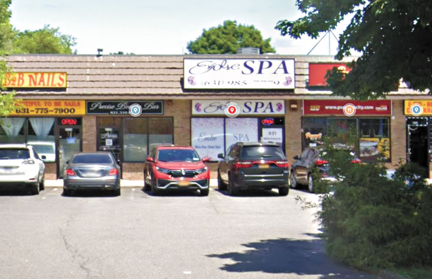 涉事按摩店附近街區 。圖片來源：谷歌地圖