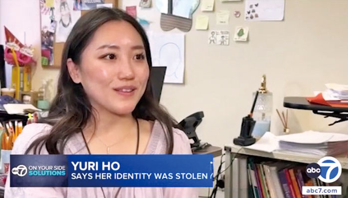南加州華裔教師何尤里闡述身分遭竊後所遭遇的磨難。ABC 7