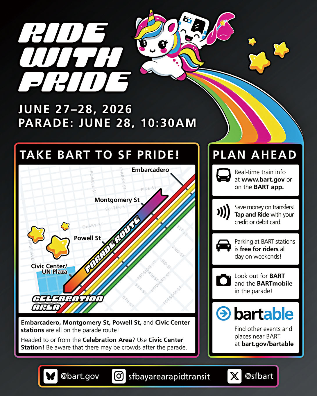 灣區捷運為28日的同志驕傲大遊行做好準備。BART