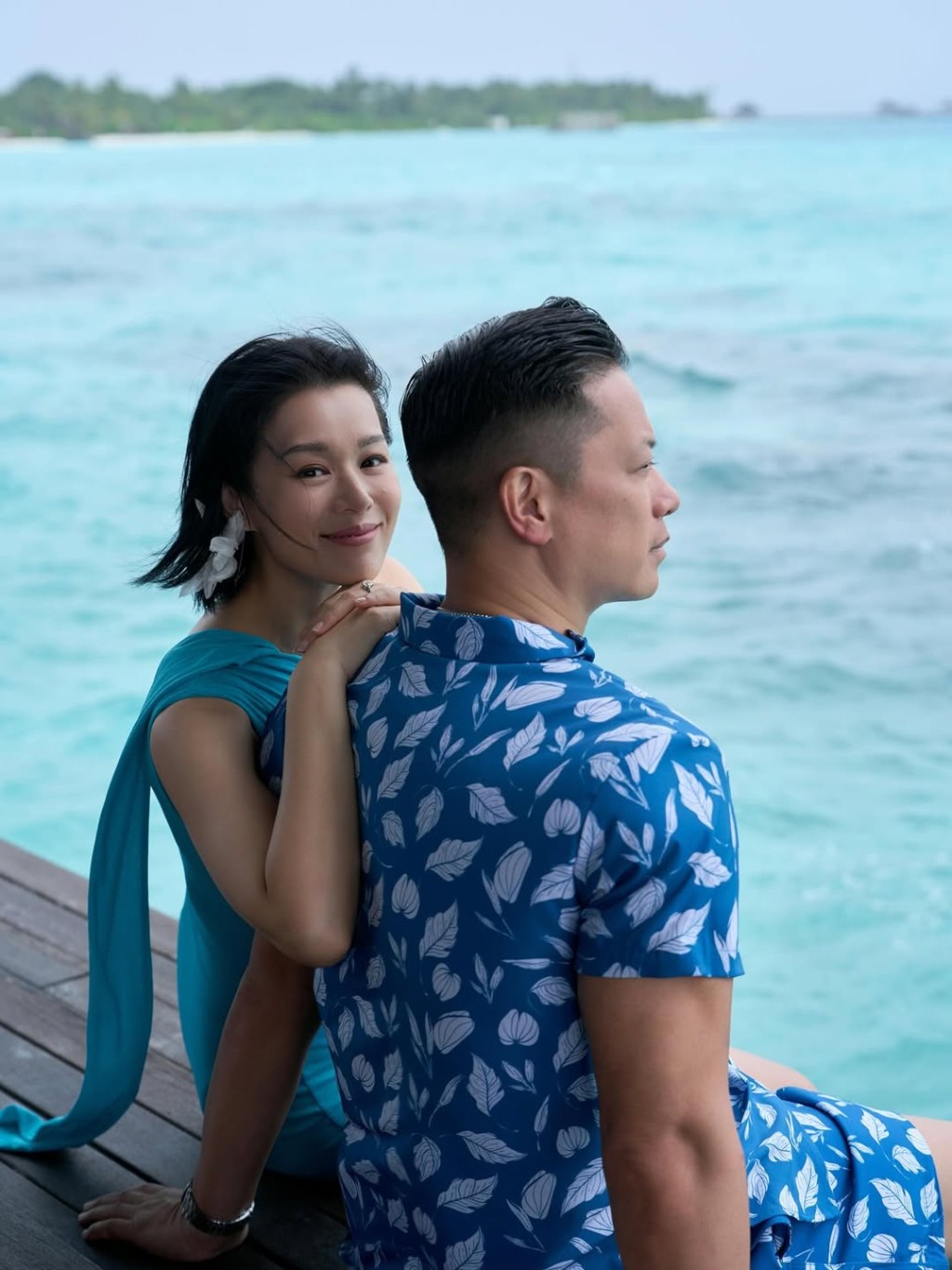 胡杏兒與丈夫的合照。