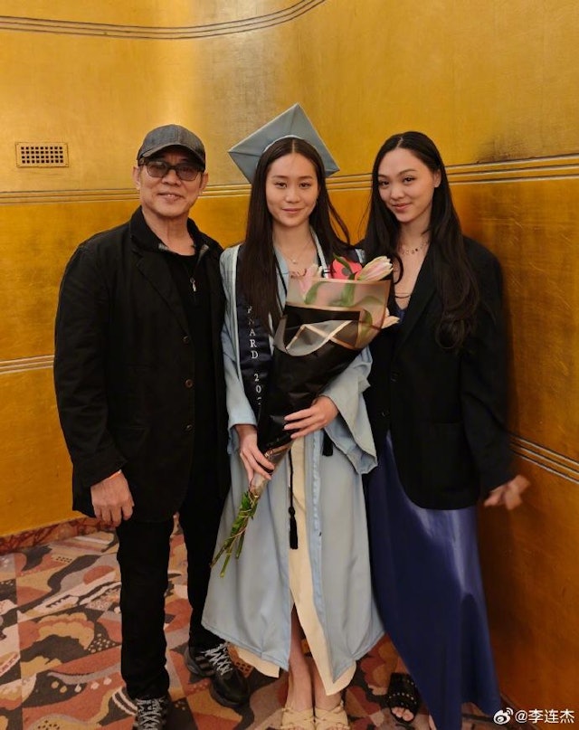 李連杰出席細女Jada的大學畢業典禮。