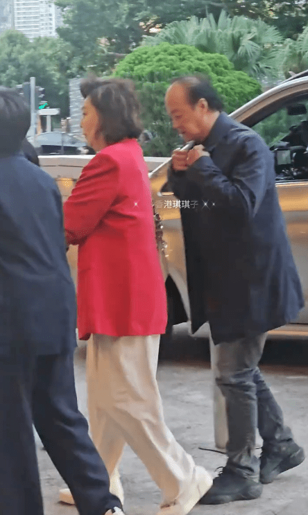 狄龍下車後,隨即整理自己的衣衫。