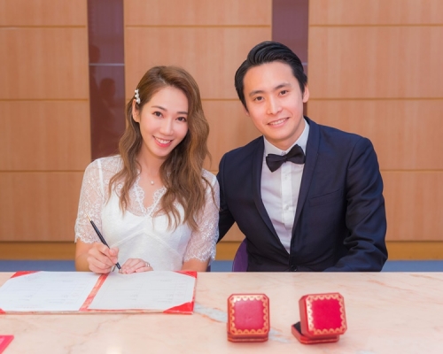 蔡明思因婚禮在台灣舉行，所以註冊當日沒有邀請其他觀禮嘉賓。
