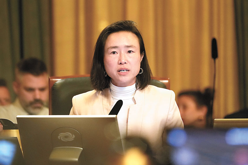 預算委員會主席、第一區市參事陳詩敏。美聯社資料圖