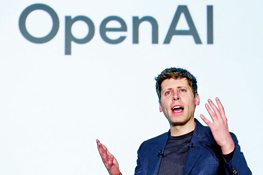 由於CEO奧爾特曼堅持以最高1萬億美元估值上市，OpenAI正考慮將首次公開募股推遲至2027年。路透社資料圖片