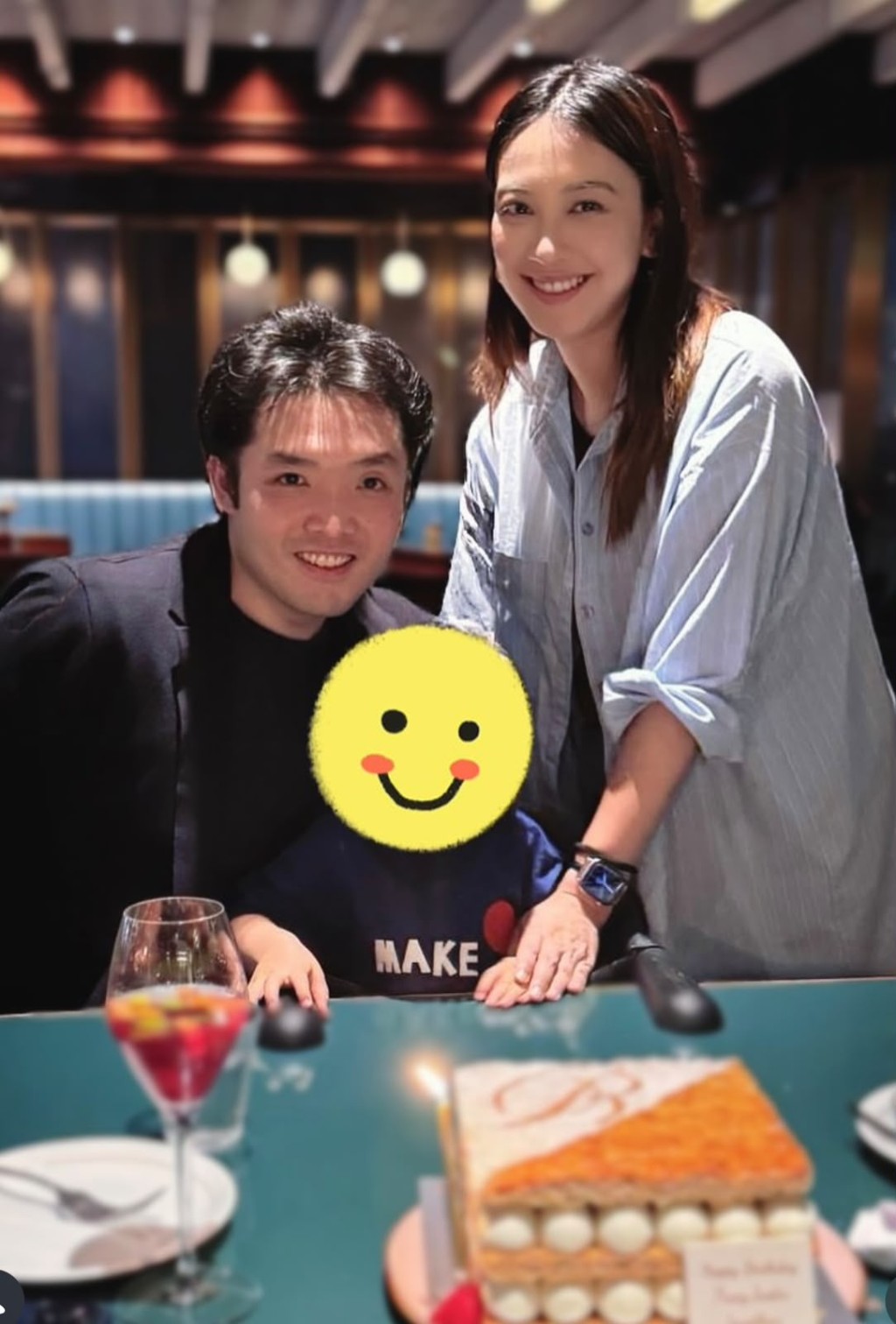 朱千雪與醫生老公及兒子Justus溫馨慶祝生日。