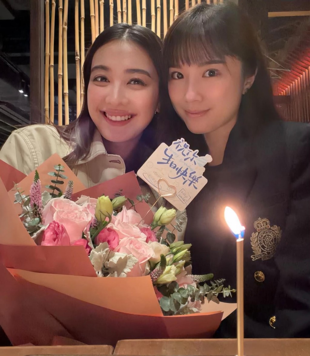 好姊妹劉倩婷為朱千雪送上生日祝福。