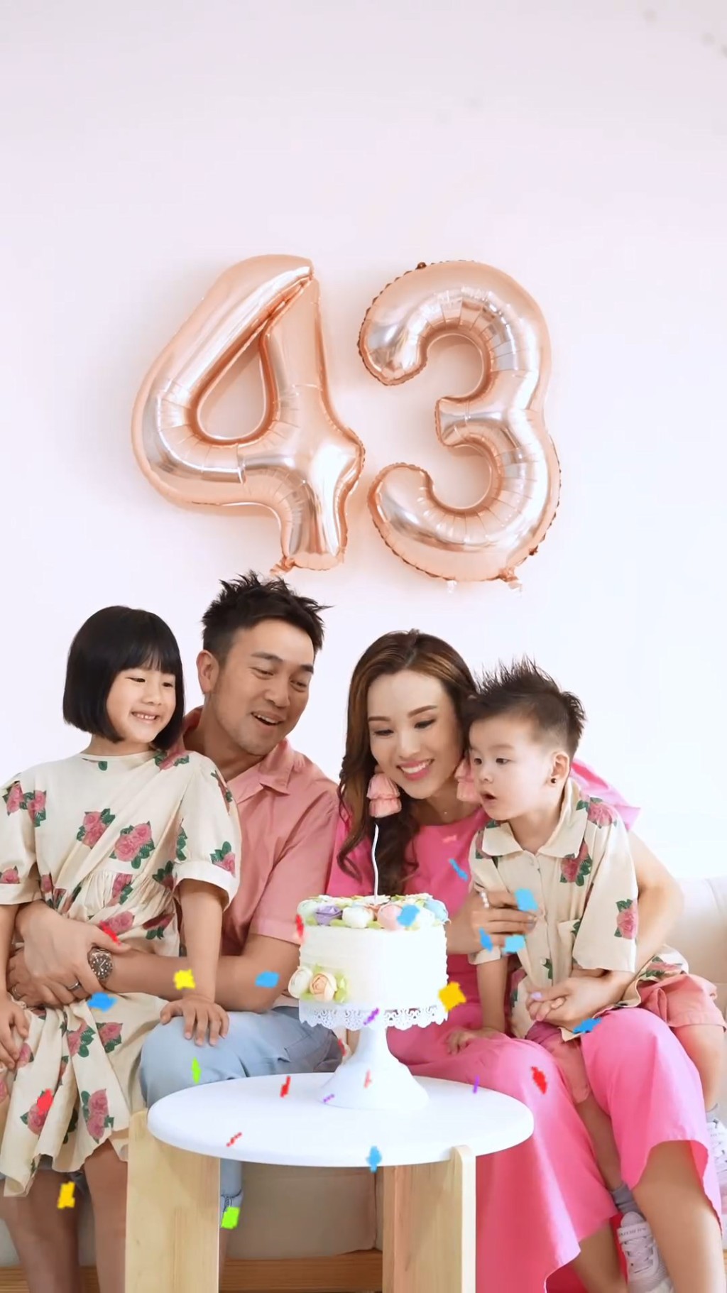 楊洛婷成為四口之家,生活幸福。