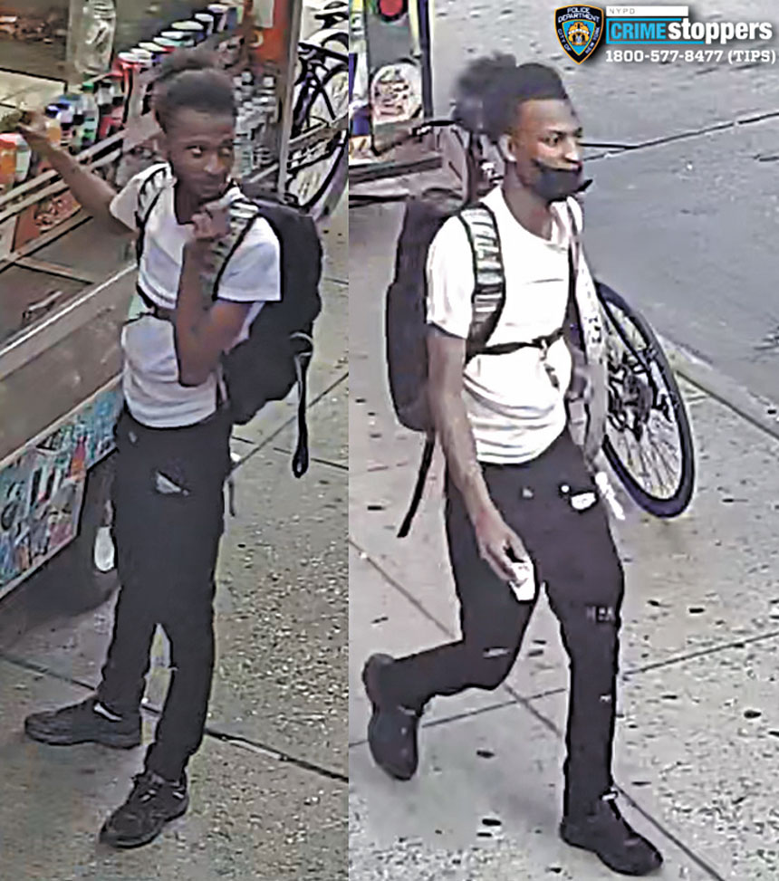 圖為涉案男嫌。 NYPD