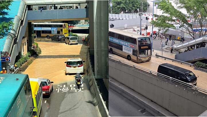 觀塘裕民坊工程挖爆水管 黃泥水淹浸路面影響交通