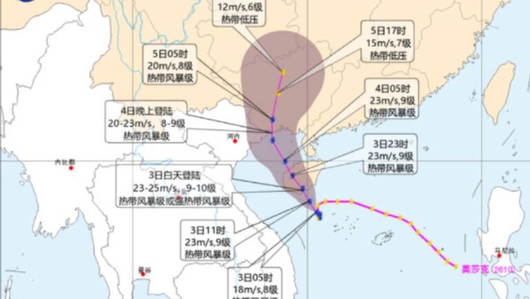 颱風「美莎克」逼近 預計今日登陸海南 深圳等地將迎強降雨 廣湛高鐵停運