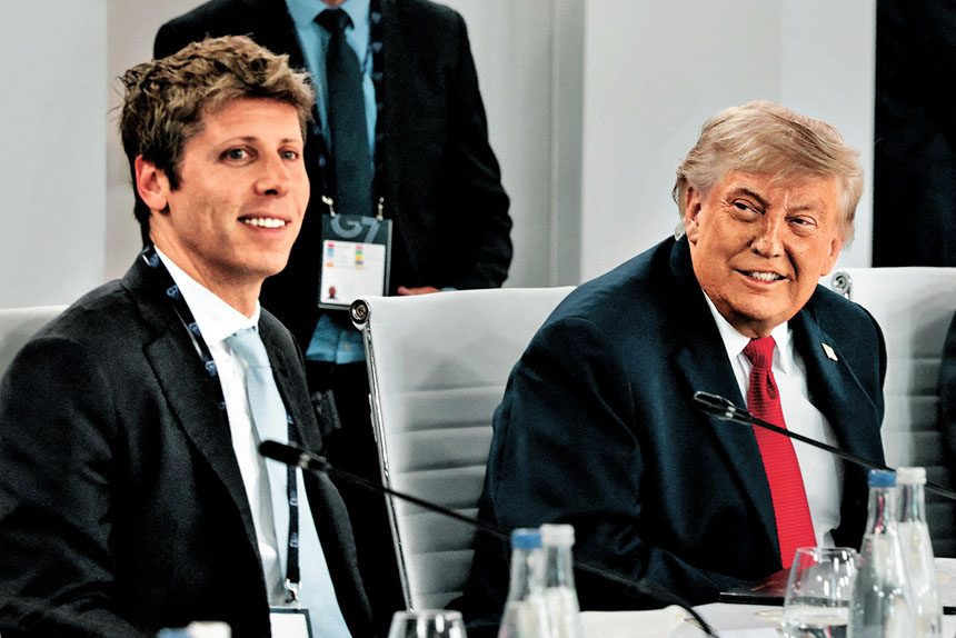 特朗普與奧爾特曼上月在法國G7峰會期間交談。 路透社資料圖片