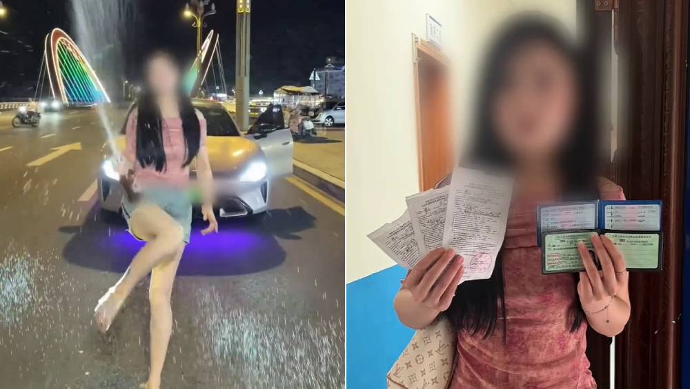 內地女網紅為博流量違規拍攝 涉逆向行駛及違泊遭交警處罰