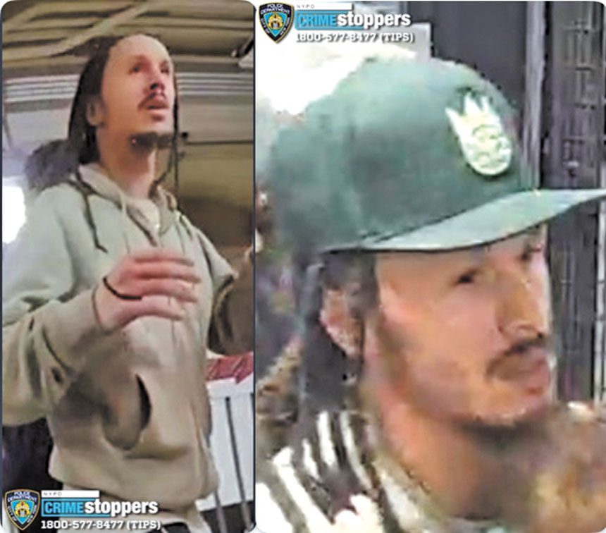 圖為涉案男嫌。 NYPD