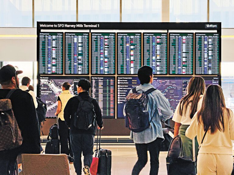 飛往三藩市國際機場的旅客周一面臨延誤。本報資料圖