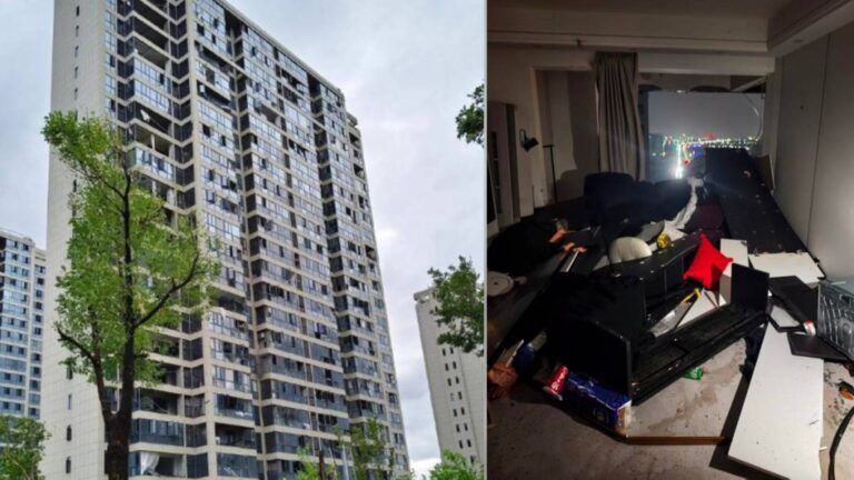 湖北黃岡遭龍捲風襲擊 高層住戶被強風吸出窗外重傷
