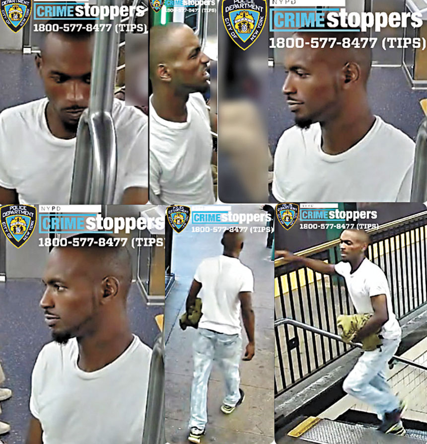 圖為涉案男嫌。 NYPD