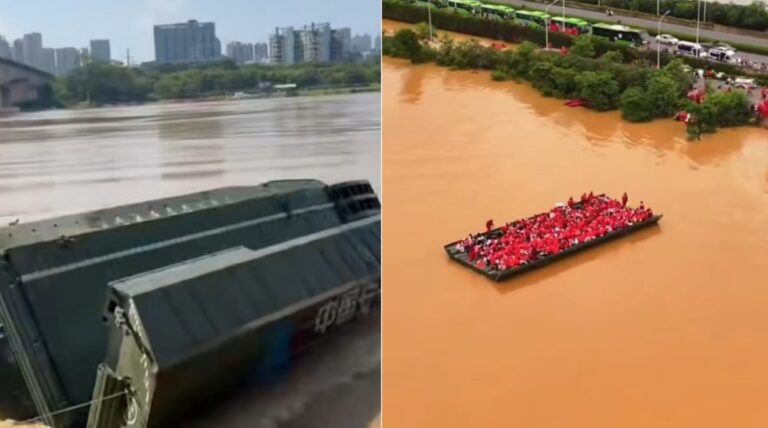 廣西洪災救援行動：大型動力舟橋馳援貴港，成功轉移約六千受困師生