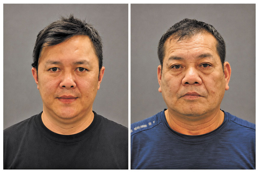 被捕的陳曉明和吳偉倫。