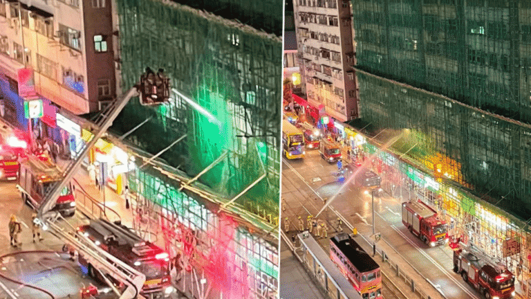 西灣河麗灣大廈雜物起火 消防出動雲梯灌救無人傷