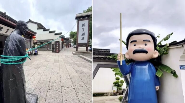 颱風巴威吹襲浙江 多地景區加固雕像防範安全風險