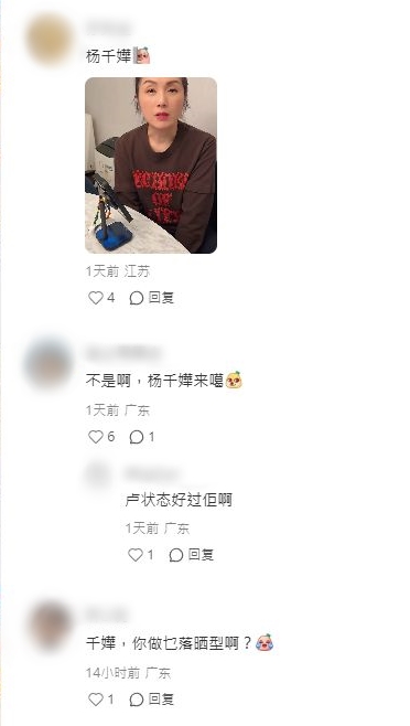 網民再次討論盧宛茵與楊千嬅樣貌相似。
