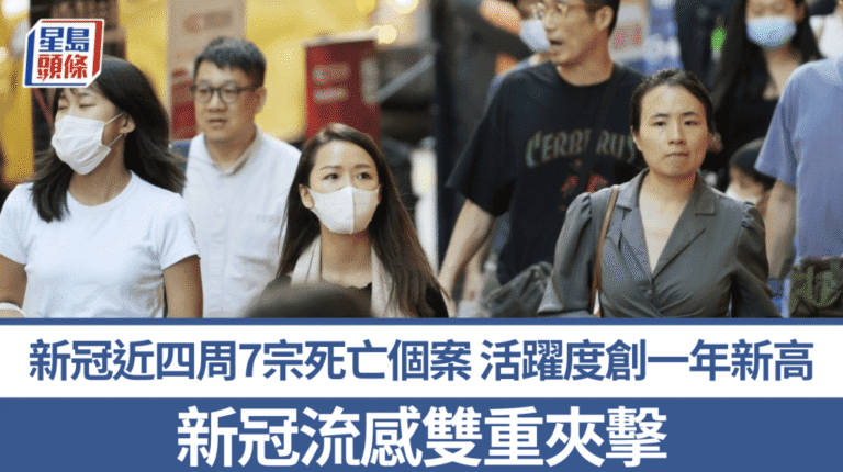 本港新冠活躍度創一年新高 與流感雙重夾擊 近四周錄7宗死亡個案