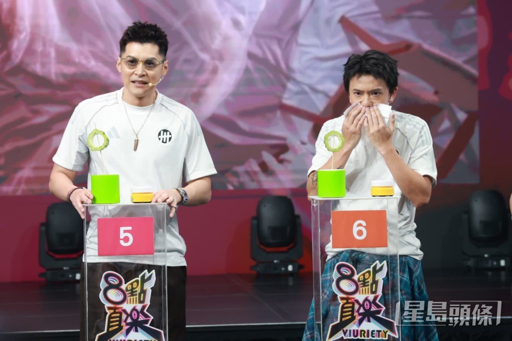 陳家樂在遊戲環節中被指口快讀錯太太名字。