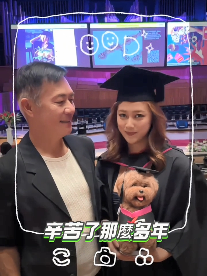 張兆輝在社交平台分享女兒的畢業影片。