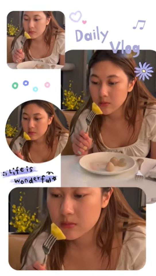 張兆輝即使與女兒吃飯，也會為她拍攝影片。