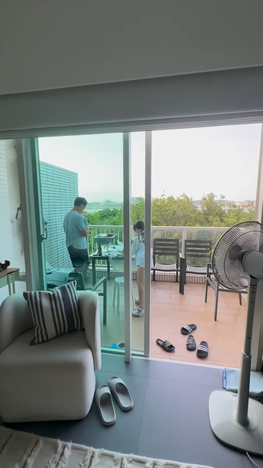 梁芷珮之前的單位擁有一個大露台。