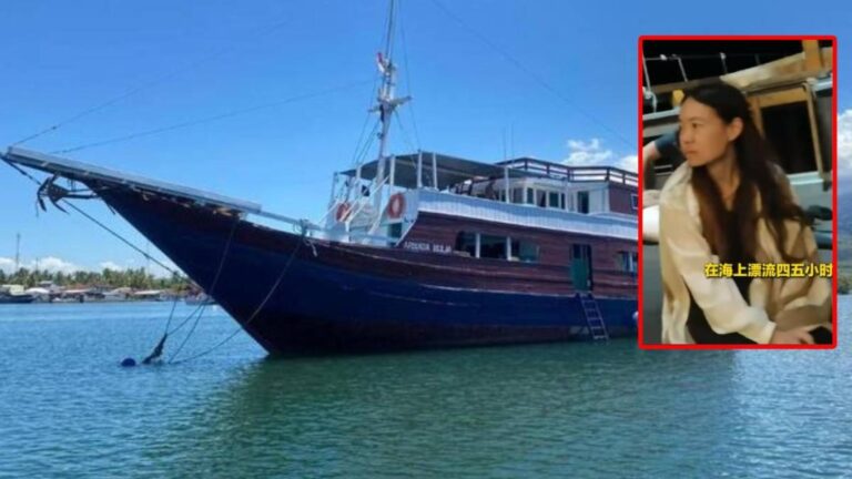 印尼觀光船遭巨浪擊沉 中國遊客乘漏氣救生筏漂流數小時