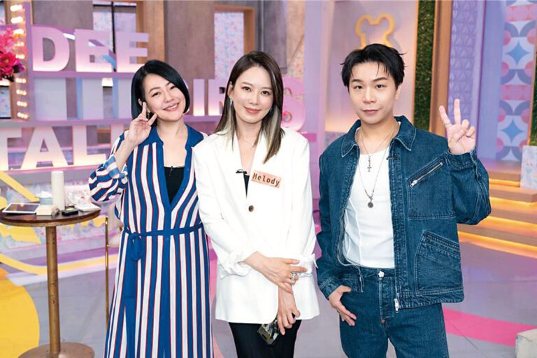 小S（左）、Melody和派翠克（右）一起錄節目。網上圖片