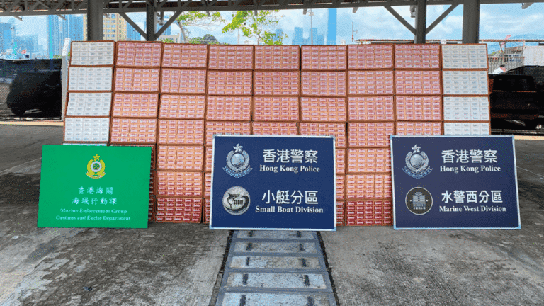 水警聯同海關於龍鼓灘及西貢展開反走私行動 檢獲市值逾2000萬元私煙